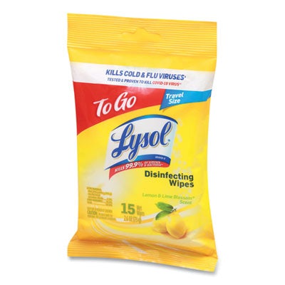 Lysol Disinfecting Wipes Flatpacks, 15 Wipes/Flat Pack, 48 Flat Packs/Carton